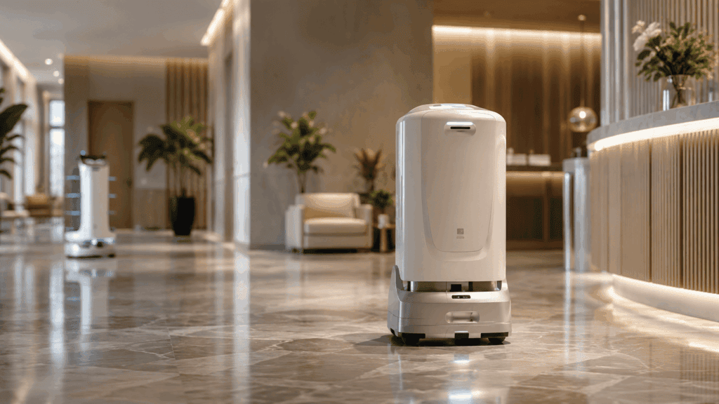 AMR Cleaning a Hotel Lobby